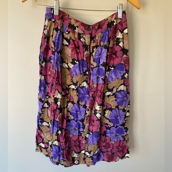 Vintage floral high waist skirt - Picture 2 of 8